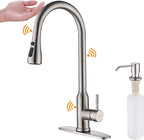 Touch Kitchen Faucet,KEER Smart Kitchen Sink Faucet with Pull Down Sprayer, Touch on Activated Kitchen Bar Sink Faucet Brushed Nickel, Stainless Steel (Brushed Nickel)