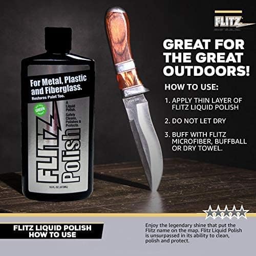 Flitz Multi Purpose Metal Polish Liquid - 7.6oz Bottle of USA-Made Tarnish Remover - For Aluminum, Chrome, Brass, Nickel, Silver - Non-Abrasive Metal Cleaner and Polish, Restorer (24 Pack)