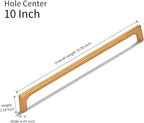 10 Pack 10 Inch(254mm) Hole Center Modern Brushed Champagne Bronze Cabinet Pull Handle Timeless Vanity Drawer Pull Handle Classic Cabinet Hardware for Kitchen Bathroom, Champagne(10x10)