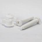 Universal White Plastic Toilet Seat Hinge Screws, Toilet Hinges Replacement Kit for Top Mount Toilet Seats, Durable and Corrosion-Resistant Hinges Tighten Fittings, Easy Installation.(MFL12)