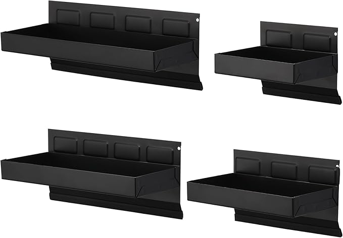 Mayouko 4PCS Magnetic Tool Parts Tray Shelf Set, Magnetic Storage for Toolbox, Tool Box Accessories for Van Workshop, Garage,Toolbox, Tool Chest, 6",8",10",12" Magnetic Tray