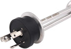 DERNORD 120V 1500W Tri-clamp Foldback Heating Element Stainless Steel Immersion Water Heater with 3-Wire Electrical Locking Plug (1.5 Inch Tri clamp)