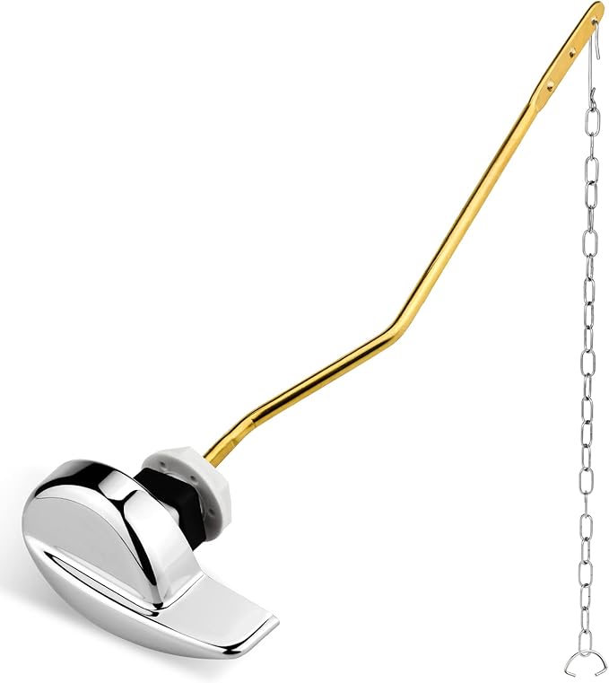 Ullnosoo Toilet Handle Replacement for TOTO with Chain, Upgraded for TOTO THU068#CP Trip Lever for St743S, St454E Toilet Tank Metal Material Side Mount Flush Handle