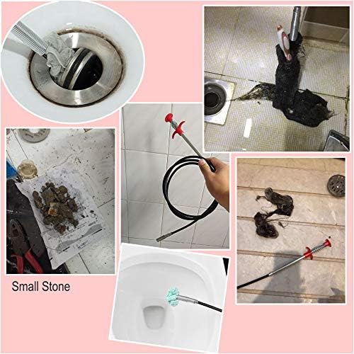 118.1 Inch Drain Clog Remover Grabberable Pick Up Tool 4 Claws-Shower Hair Clog Remover,Drain Snake Grab Trash Hair Clogs from Sink,Downspout Tube Hose Drain Cleaning Litter Pick