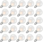 SUNSGNE G40 Globe Replacement Bulbs with Frosted White, 1.5 Inch -5 Watt -Screw Base -Fits E12 and C7 Sockets, 25 Pack