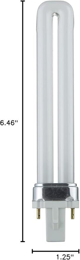 Sunlite PL9/SP30K/10PK 2-Pin Fluorescent 9W 3000K Warm White U Shaped PL CFL Twin Tube Plugin Light Bulbs with G23 Base (10 Pack)