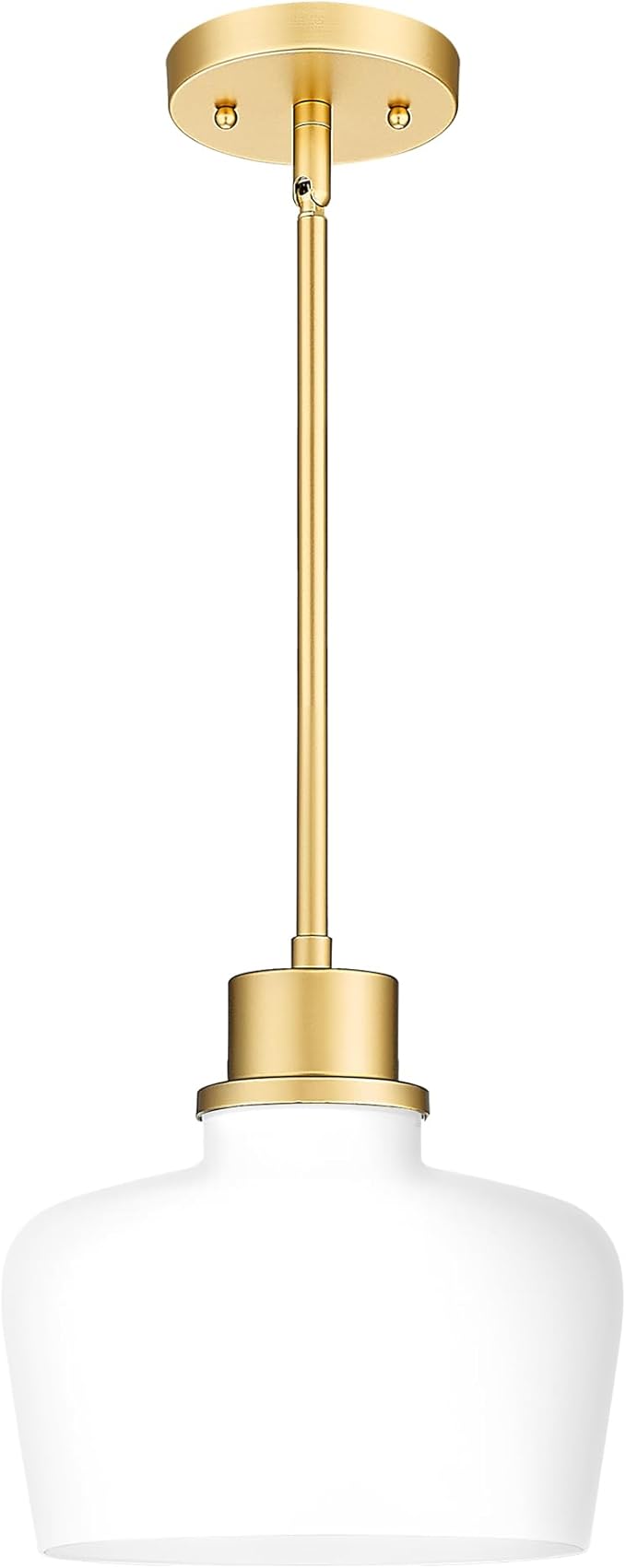 Emak Gold Pendant Lights Kitchen Island, 10 Inch Large Pendant Light with Milk Glass Shade, Modern Hanging Light Fixture for Kitchen, Dining Room, PL126-GD-ML