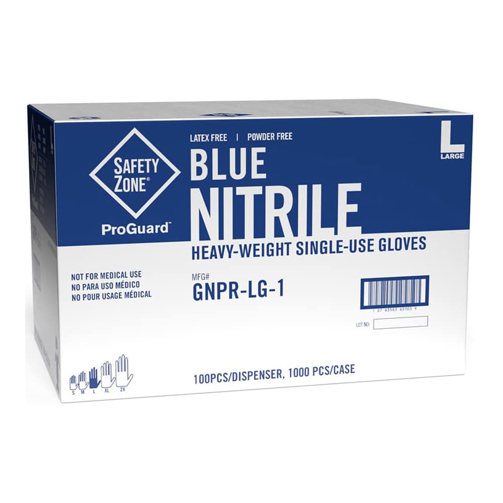 Safety Zone GNPR-SM-1 Powder Free Glove, 6 mil, S, Nitrile (Pack of 1000)