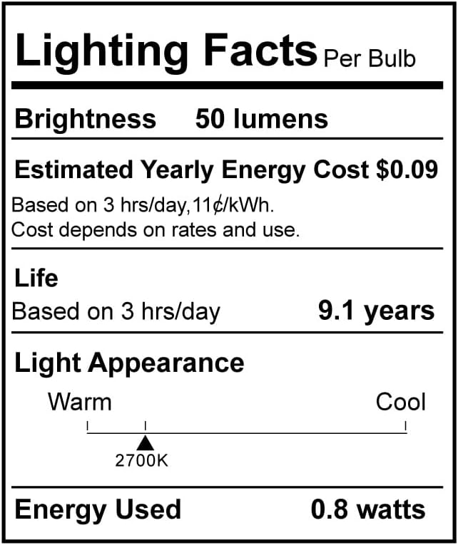 Meconard C9 Led Replacement Christmas Light Bulbs, C9 Shatterproof Led Bulbs for Christmas Indoor Outdoor String Lights,E17 Intermediate Base, Commercial Grade Holiday Bulbs, Warm White, 50Pack