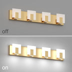 Aipsun Gold Vanity Lights for Bathroom Modern LED 4 Lights Bathroom Vanity Lights Up and Down Wall Light Fixtures 6000K