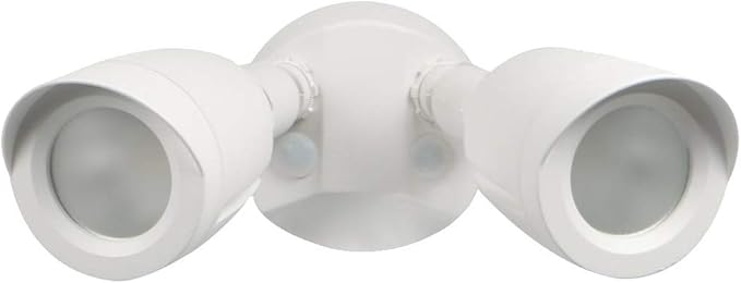 Ciata Flood Lights Outdoor, 20-Watt LED Bullet Head Security Flood Lights, Dual Head, RoHS and FCC Complaint, IP65 Rated, 1900 Lumens, 2KV Surge Protection, Die-Cast Aluminum in White Finish – 3000K