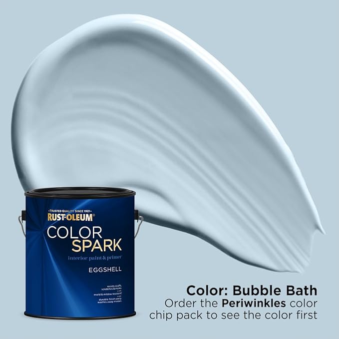 Rust-Oleum Color Spark Interior Paint and Primer in One, Eggshell, Bubble Bath, 1 Gallon