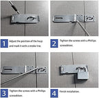 Door Hasp Padlock Latch, 4 Inch Stainless Steel Safety Clasp Hasp Lock Latch, Extra Thick Door Gate Lock Hasp with Screws, Brushed Finish 2 Pack