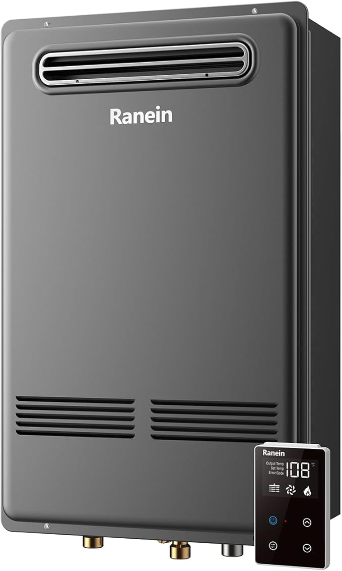 Ranein Propane Gas Tankless Water Heater, Outdoor Max 7.4 GPM, 190,000 BTU Instant Hot Water Heater