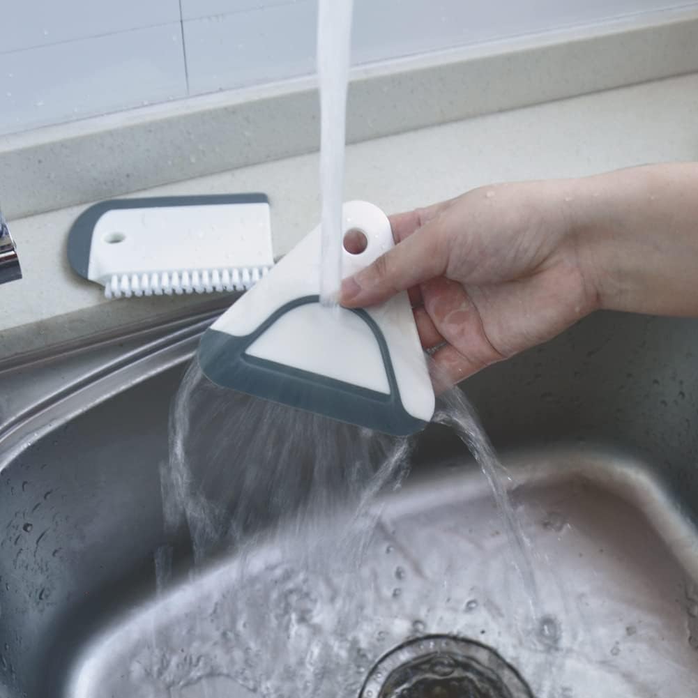 windson 2 Pack Sink Squeegee with Countertop Brush - Pot and Pan Dish Scraper for Kitchen,Bathroom,Mirrors and Car Windows