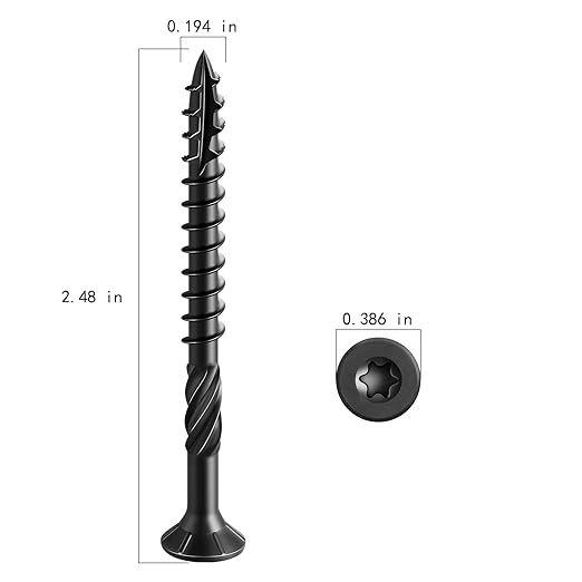 #10 * 2-1/2" Black Deck Screws, (1214pcs) 15 lbs.Exterior Wood Screws, Rust Resistant epoxy Coated, Bronze, T25 Star Bit