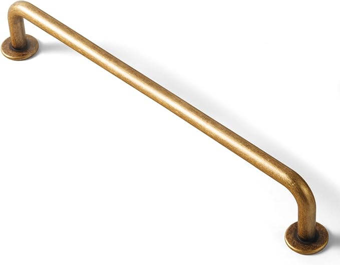 Goo-Ki 6 Pack Antique Brass Cabinet Handle Drawer Pulls, 7.56 Inch(192mm) c-c Vintage Retro Brass Zinc Alloy Bar Pull Kitchen Hardware for Cupboard Furniture