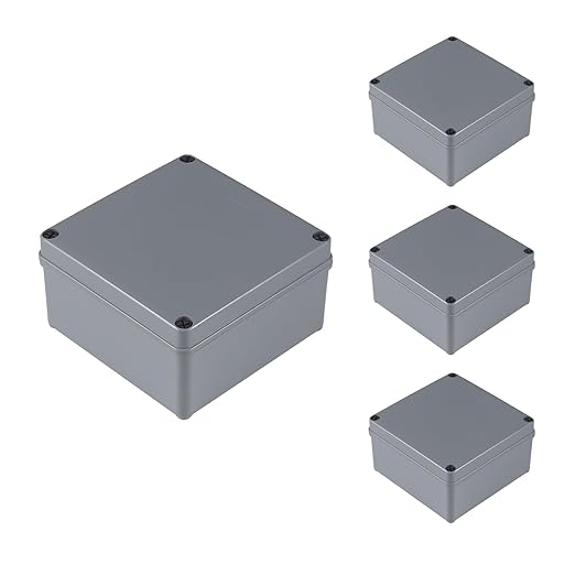 4 Pack Junction Box-6" x 6" x 3" IP65 ABS Plastic Dustproof Waterproof Electrical Box Project Junction Conduit Box for Electrical Outdoor Enclosure