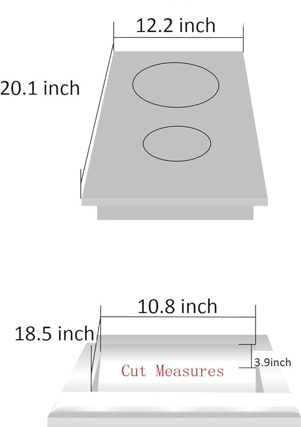 12 Inch Dual Fuel Gas Cooktop - Sealed 2 Burners, Tempered Glass, Drop-in Gas Hob DK123-A01S, Black