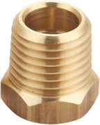 1/4 NPT Male Thread to 1/8 NPT Female Thread Brass Reducer Hex Bushing Brass Fitting Pipe Hose Tube Adapter Convert, Thread 0.5" OD to 0.375" ID, Pack of 10