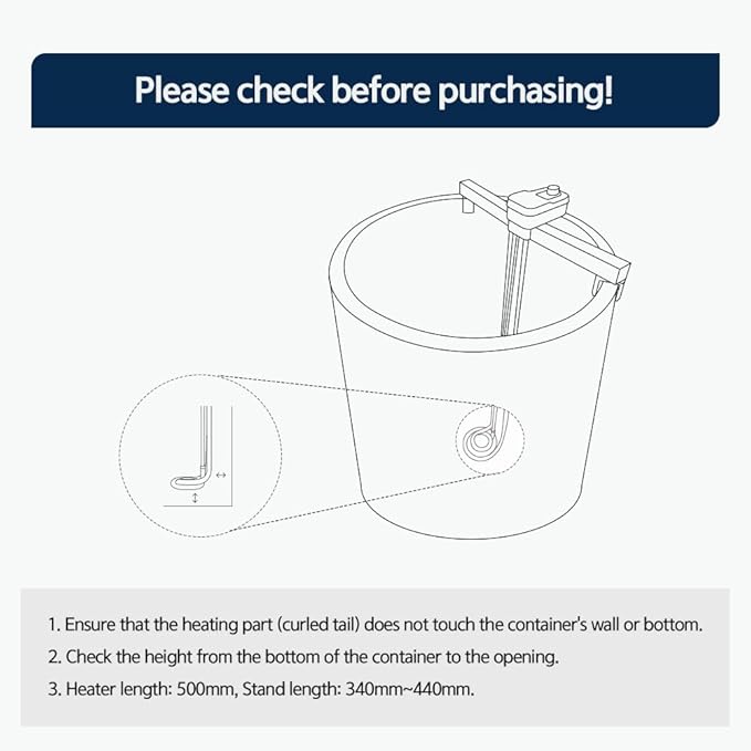 KD 1600W Immersion Bucket Water Heater with Dedicated Mounting Bracket, Auto Shutoff, Overheating Prevention, Auto Water Level Sensor, Adjustable Thermostat, Stainless Steel, Made in Korea (KDDG16K)