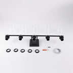 5 Light Bathroom Light Fixtures, 33.3 Inches Bathroom Lighting Fixtures Over Mirror, Black Vanity Light with Clear Glass Shades