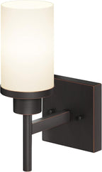 Wall Lights Over Mirror Bathroom Vanity Light Fixtures with White Frosted Glass, Wall Sconce for Porch Hallway Entrance, Oil Rubbed Bronze T001ORB-L1