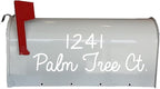 Personalized Mailbox Decal Set of 2 Decals With Street Address & Street Name Custom Design Mailbox Sticker Vinyl Letters VWAQ-CMB4 (WHITE)