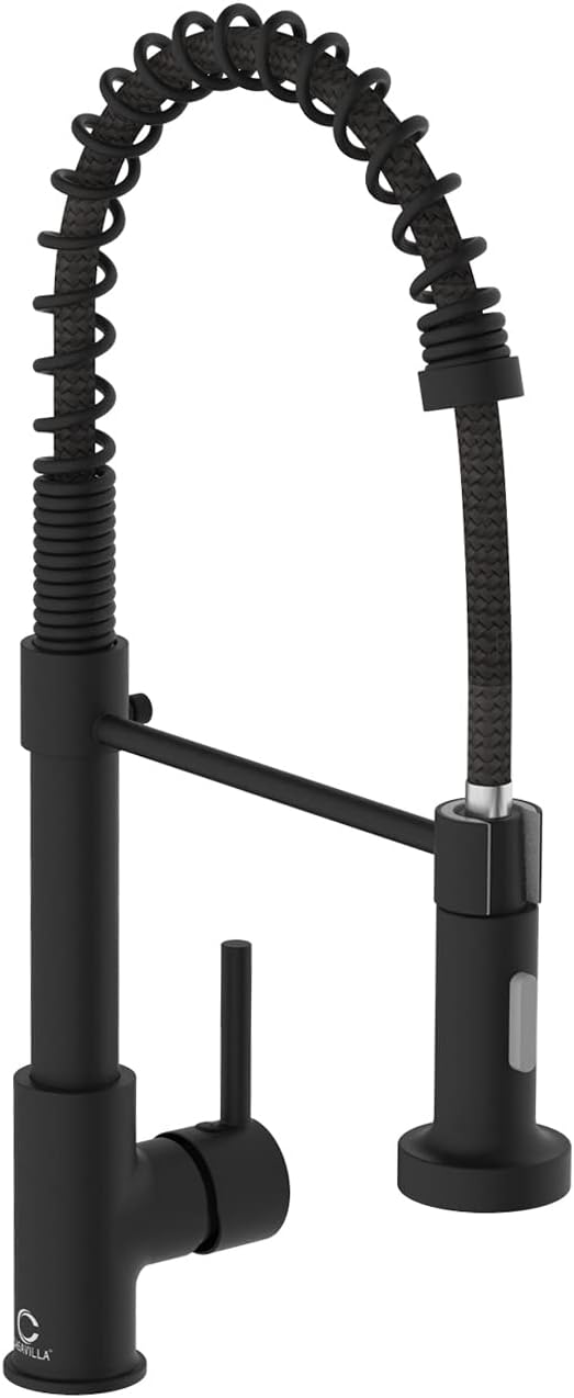 Kitchen Faucet, Black Kitchen Sink Faucets with Pull Down Sprayer, Single Handle Stainless Steel Faucets for Kitchen Sinks, Dual Function Spray Head, Farmhouse Kitchen Faucets