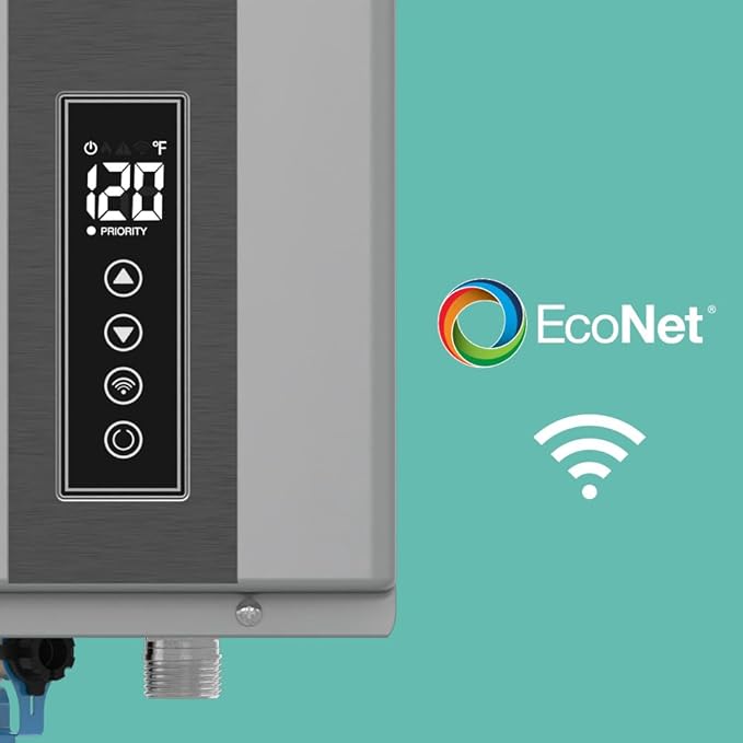 Rheem RTGH-95DVELP-3 Super High Efficiency Condensing Indoor Tankless Liquid Propane Water Heater, 9.5 GPM with WiFi