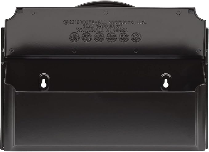 Whitehall Custom Wall Mount Mailbox Package - Mail Box with Monogram, Sand Cast Aluminum, Classic Design Black Personalized in Goldtone