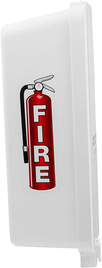 Fire Extinguisher Cabinet Fire Extinguisher Box Outdoor Fire Cabinet Mounted Fire Extinguisher Cabinet Fire Extinguisher Cover (White with Clear Pull-Cover, Rx350, Plastic, 5 Pounds, 4, AKA1)