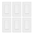 ELEGRP Dimmer Switch, Digital Dimmer Light Switch for LED Lights 150W, INC/HAL 450W, 3 Way LED Dimmer Switch, Needs Neutral Wire, Wall Plate Included, UL Listed, 6 Pack, Matte White