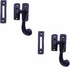 Renovators Supply Manufacturing Black Wrought Iron Window Sash Lock 3.75 in Window Locks with Mounting Hardware Pack of 2