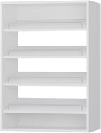Shoe Shelf Short Tower Closet Unit, Modular Closet System, Wood Closet System Organizer with Storage for Walk In Closets, Clothing Rack for Hanging Clothes, Bedroom, White, 31.5"W