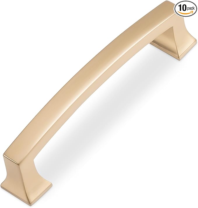 COTYKILEY 10 Pack 3.75Inch(96mm) Champagne Bronze Cabinet Handles Gold Kitchen Cabinet Pulls Cabinet Door Handles Kitchen Cabinet Hardware