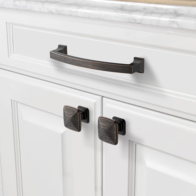 Asidrama 20 Pack 5 Inch(128mm) Hole Centers Kitchen Cabinet Handles, Oil Rubbed Bronze Cabinet Pulls Kitchen Cabinet Hardware for Cupboard Drawer Pulls