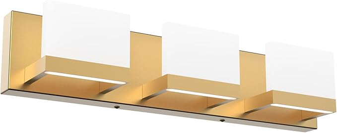Tipace Gold Bathroom Vanity Light Fixtures Modern LED 3 Lights Vanity Light for Bathroom Up and Down Wall Light Fixtures 6000K