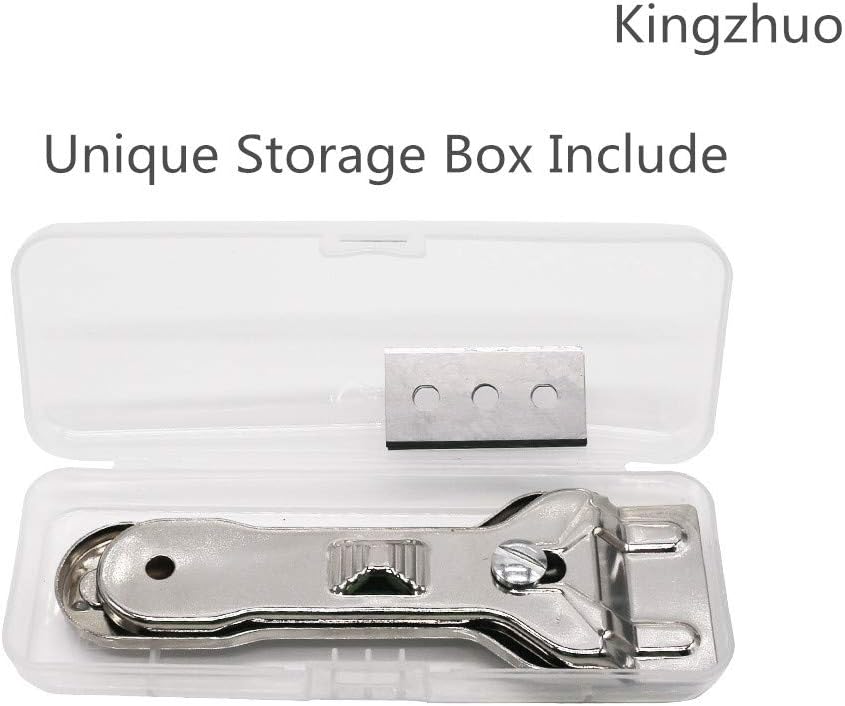 Kingzhuo 1 Pc Glass Scraper Suitable for Glass Ceramic and Induction Cooktops & 5 Pc Replacement Accessories Ceramic Scraper Cooktop Cleaner Scraper