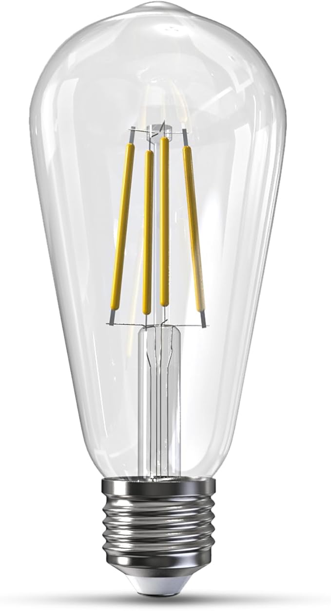 Jensense Edison LED Light Bulbs E26 Bulb 60 watt Equivalent Dimmable Light Bulbs 2700K Warm Soft White Vintage 7W Edison Bulbs 110V 120V 800 Lumen CRI90, 1 Pack