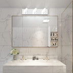 Ralbay Modern LED Bathroom Vanity Lights 3 Lights Stainless Steel Acrylic Bathroom Wall Lighting Fixtures Modern LED Vanity Lights Over Mirror(Natural White Light)