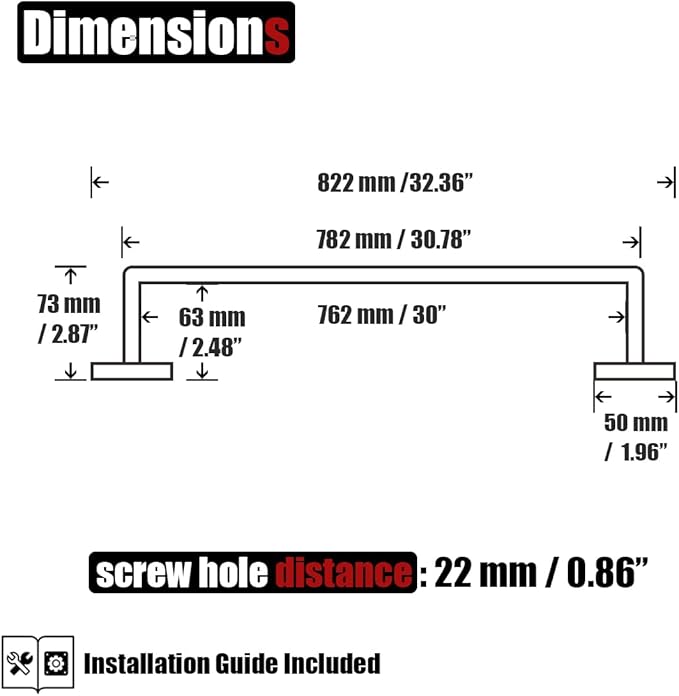 JQK Champagne Bronze Bath Towel Bar, 30 Inch 304 Stainless Steel Thicken 0.8mm Towel Rack Bathroom, Towel Holder Wall Mount, Total Length 32.36 Inch, TB250L30-CB