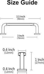 Alzassbg 10 Pack Champagne Copper Cabinet Handles, 3 Inch(76mm) Hole Centers Arch Modern Cabinet Pulls Kitchen Cabinets Hardware for Cabinets and Drawers AL3503SCG