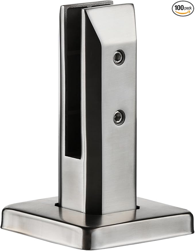 T316 Stainless Steel Glass Railing Clamp,Heavy Duty Glass Railing Spigot,Railing Post Clamp (1, Brush)