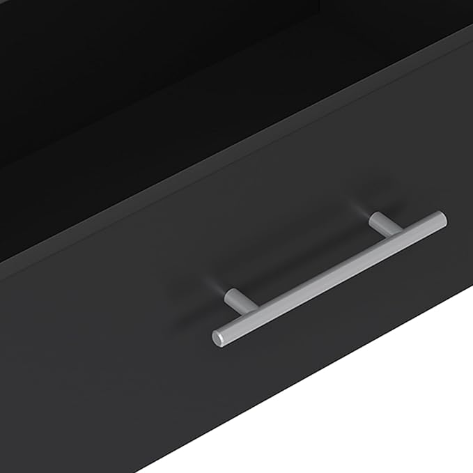 4 Drawer Short Tower Closet Unit, Modular Closet System, Wood Closet System Organizer with Storage for Walk In Closets, Clothing Rack Closet for Hanging Clothes, Bedroom, Black, 31.5"W