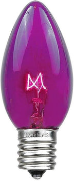 Novelty Lights 500 Case C9 Outdoor Christmas Replacement Bulbs, Purple, E17/C9 Intermediate Base, 7 Watt