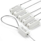 2000 pcs Pull-Tite Steel Wire Security Cable Seals Numbered Metal Truck Padlock Anti-Tamper Shipping Tags-Straps for Trailer (White)