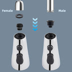 iFealClear Universal Metal Kitchen Faucet Head Replacement with 15 Adapters, 3-Mode Stainless Steel Pull Down Sink Faucet Sprayer Head Nozzle, Compatible with Moen, Delta, Pfister Faucets, Chrome