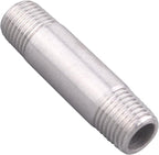 1/4" X 1/4" NPT Male Nipple Stainless Steel 304 Cast Pipe Coupling Fitting 2" Length (pack of 2)