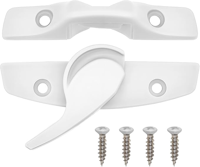 Window Sash Lock & Latch and Keeper Replacement for Andersen 200 Series Narroline and 400 Series Tilt-Wash Double-Hung Windows 1968 to Present (1 Pack, White Color)